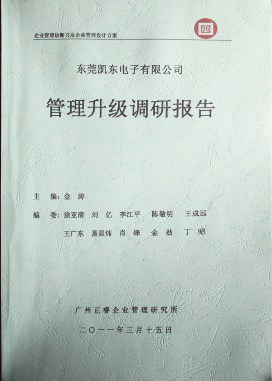 2011年3月15日，正睿咨詢專家向凱東決策層陳述調(diào)研報(bào)告